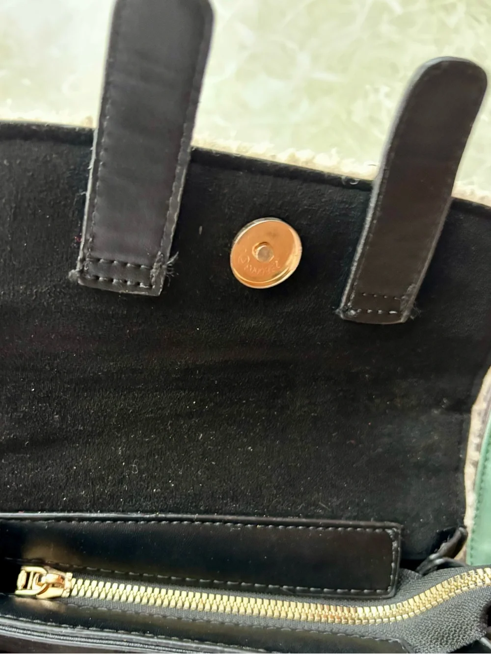 Amani Suede Black and Cream Women's Crossbody Bag